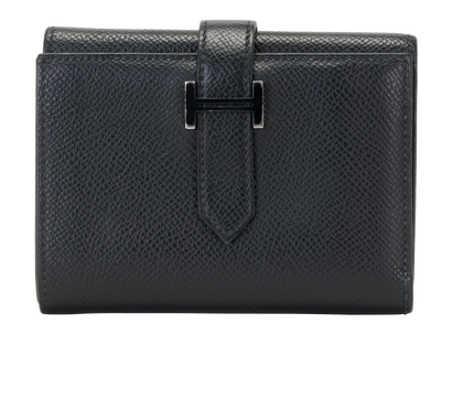 Hermes Bearn Compact Wallet, &pound;850, Accessories, Black, Leather, Front view